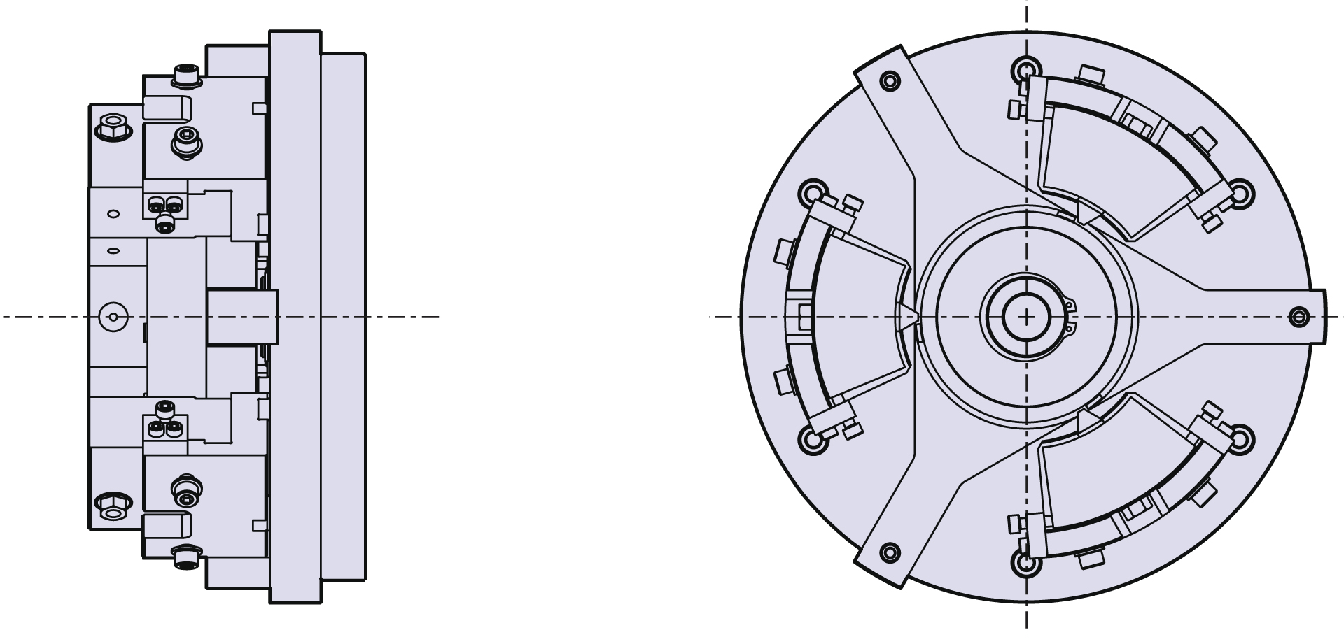 Serraggio su diametro primitivo con angolo registrabile per setup rapido