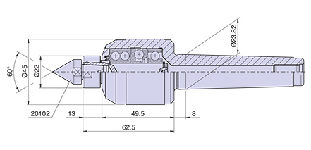 Körnerspitze Typ <strong>CNB3/R </strong>(mit auswechselbaren Einsätzen) für Morsekegel 3