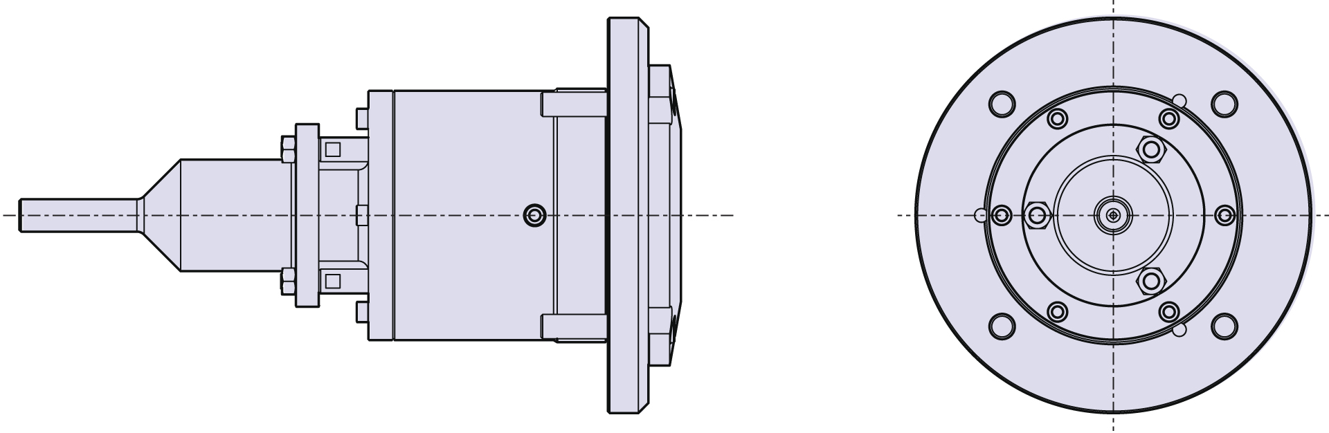 External clamping with center drive for gear shaping machine