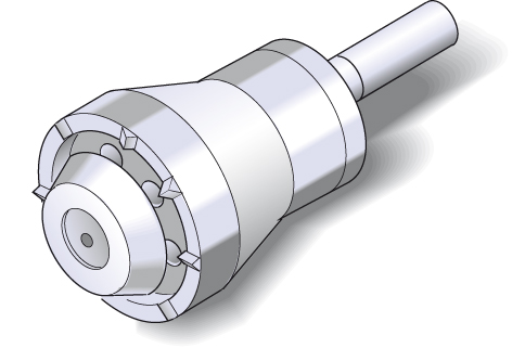 Example of driver complete with Ã¸ 115 truncated cone point