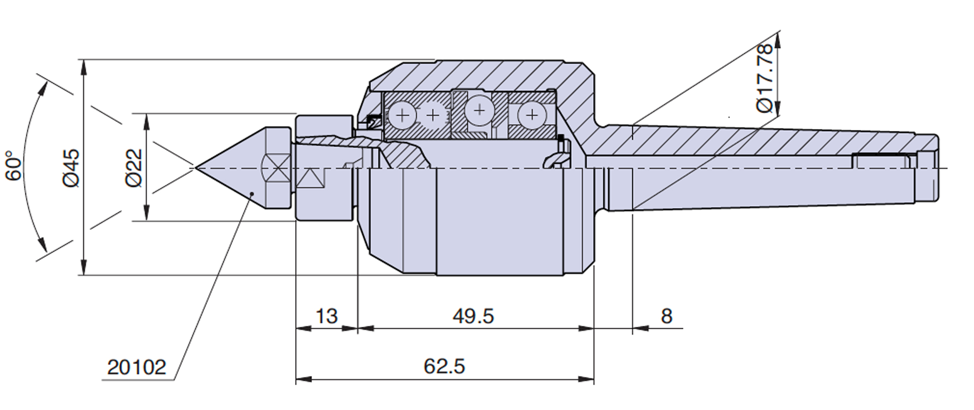 Live center type <strong>CN2/R </strong>(with spare point) for taper 2