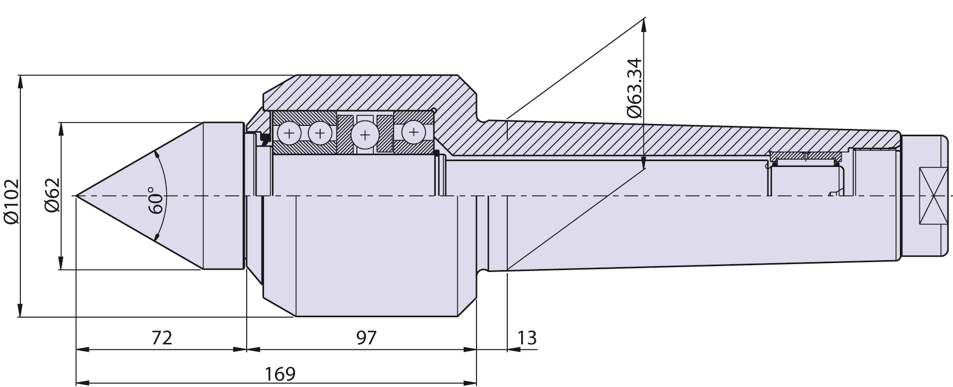 Live center type <strong>CSF6/S</strong> (standard) for taper 6