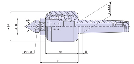 Körnerspitze Typ <strong>CSF3/R</strong> (mit auswechselbaren Einsätzen) für Morsekegel 3