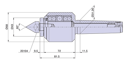 Live center type <strong>CSF4/R</strong> (with spare point) for taper 4