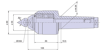 Live center type <strong>CSF5/R</strong> (with spare point) for taper 5