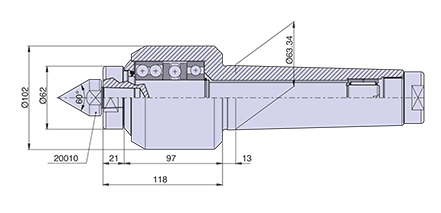 Live center type <strong>CSF6/R</strong> (with spare point) for taper 6