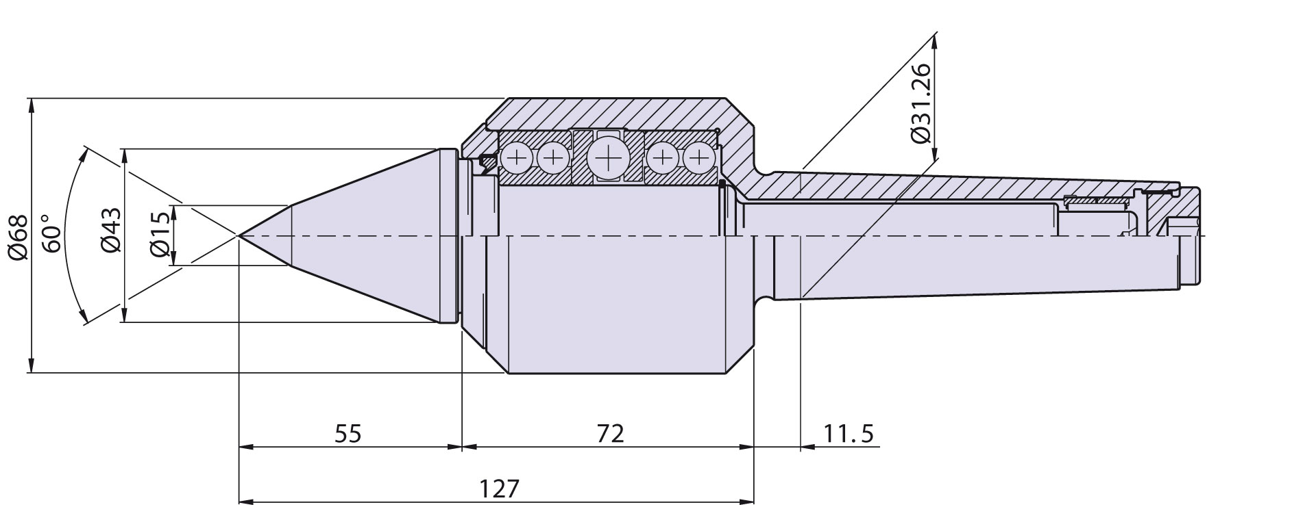 Contropunta tipo <strong>CSF4/L</strong> (punta da copia) per cono morse 4