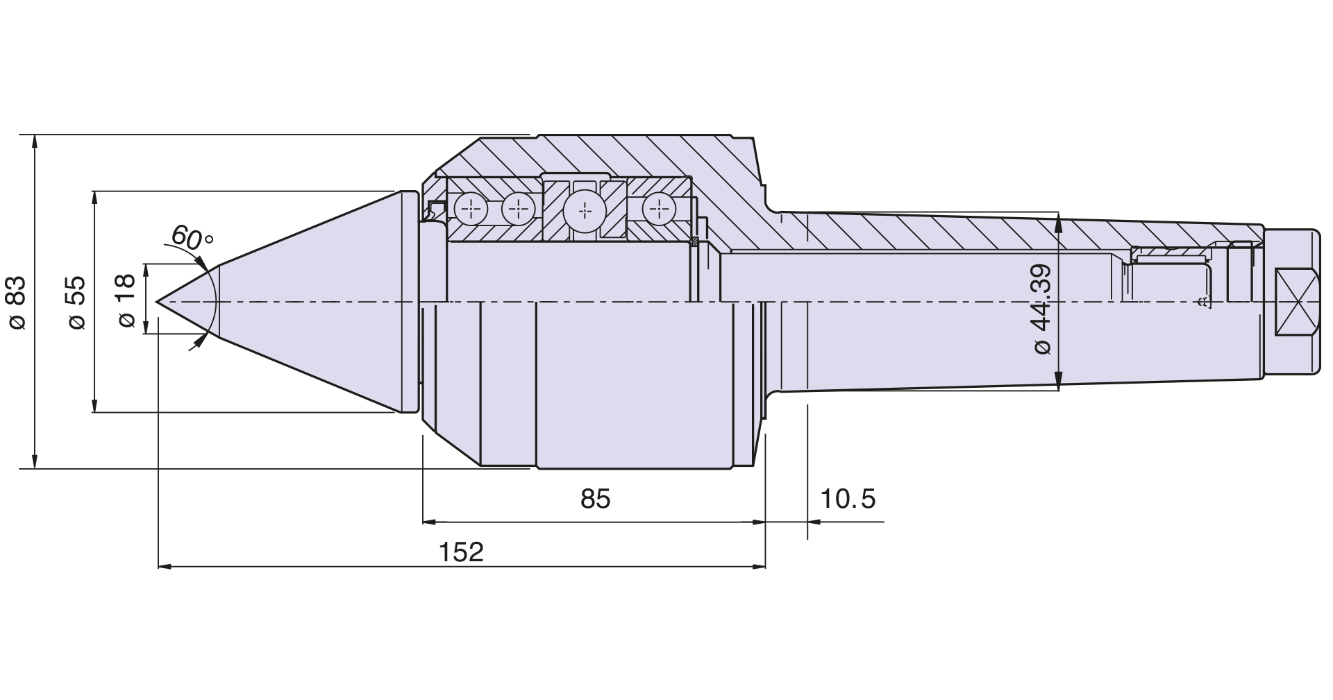 Contropunta tipo <strong>CSK5/L</strong> (punta da copia) per cono morse 5
