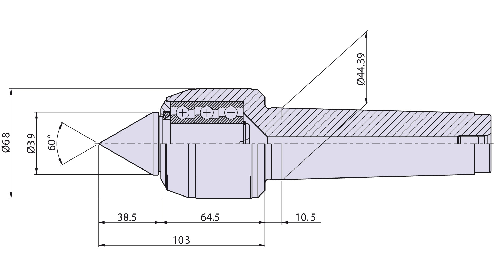 Contropunta tipo <strong>CNB5/S </strong>(standard), per cono morse 5