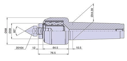 Contropunta tipo <strong>CNC5/R </strong>(con ricambio), per cono morse 5