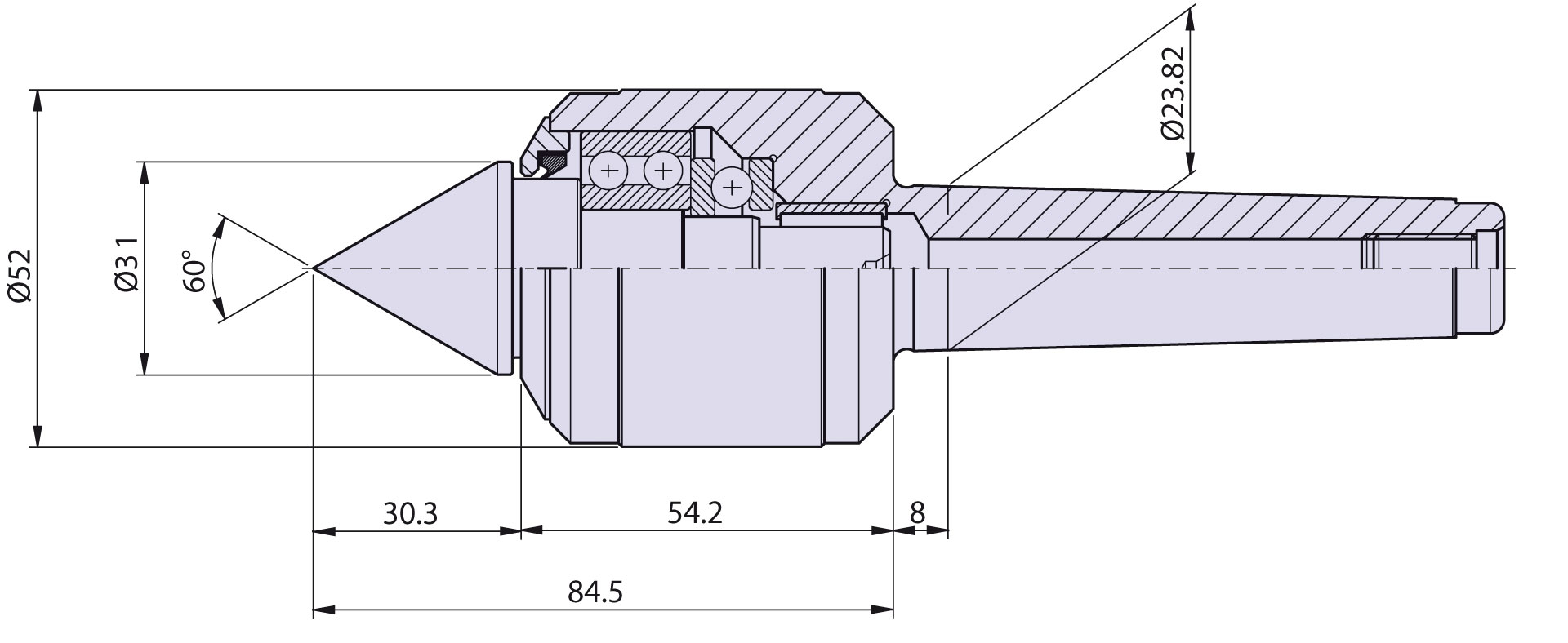 Live center type <strong>CN3/S</strong> (standard) for taper 3