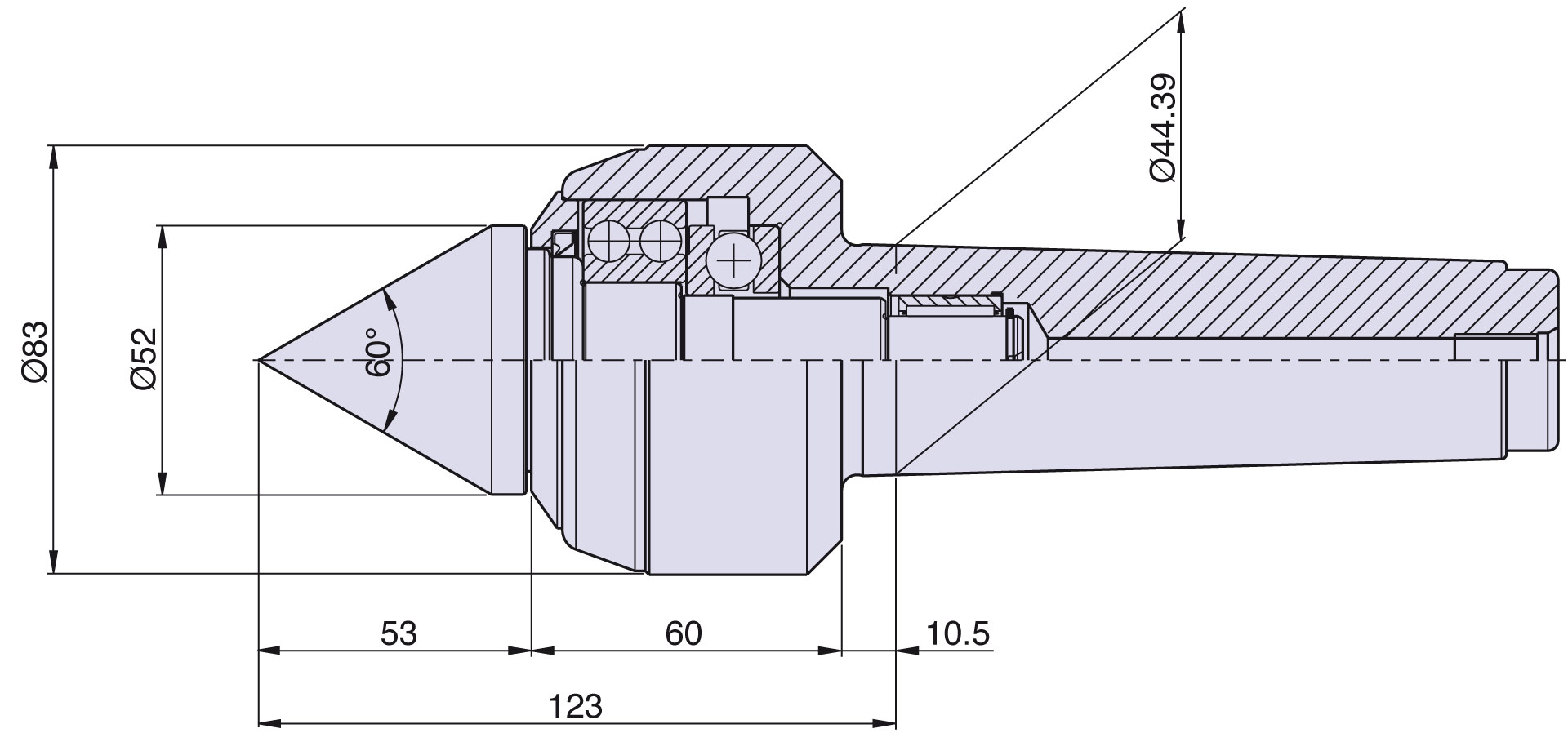 Contropunta tipo <strong>CNE5/S</strong> (standard) per cono morse 5