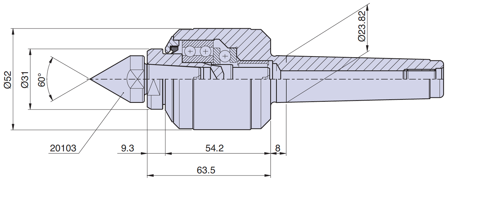 Live center type <strong>CN3/R</strong> (with spare point) for taper 3