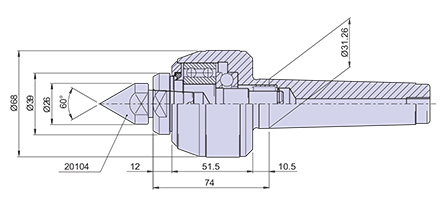 Live center type <strong>CNE4/R</strong> (with spare point) for taper 4