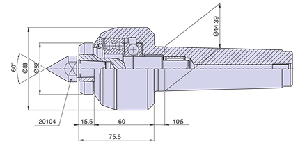 Contropunta tipo <strong>CNE5/R</strong> (con ricambio) per cono morse 5