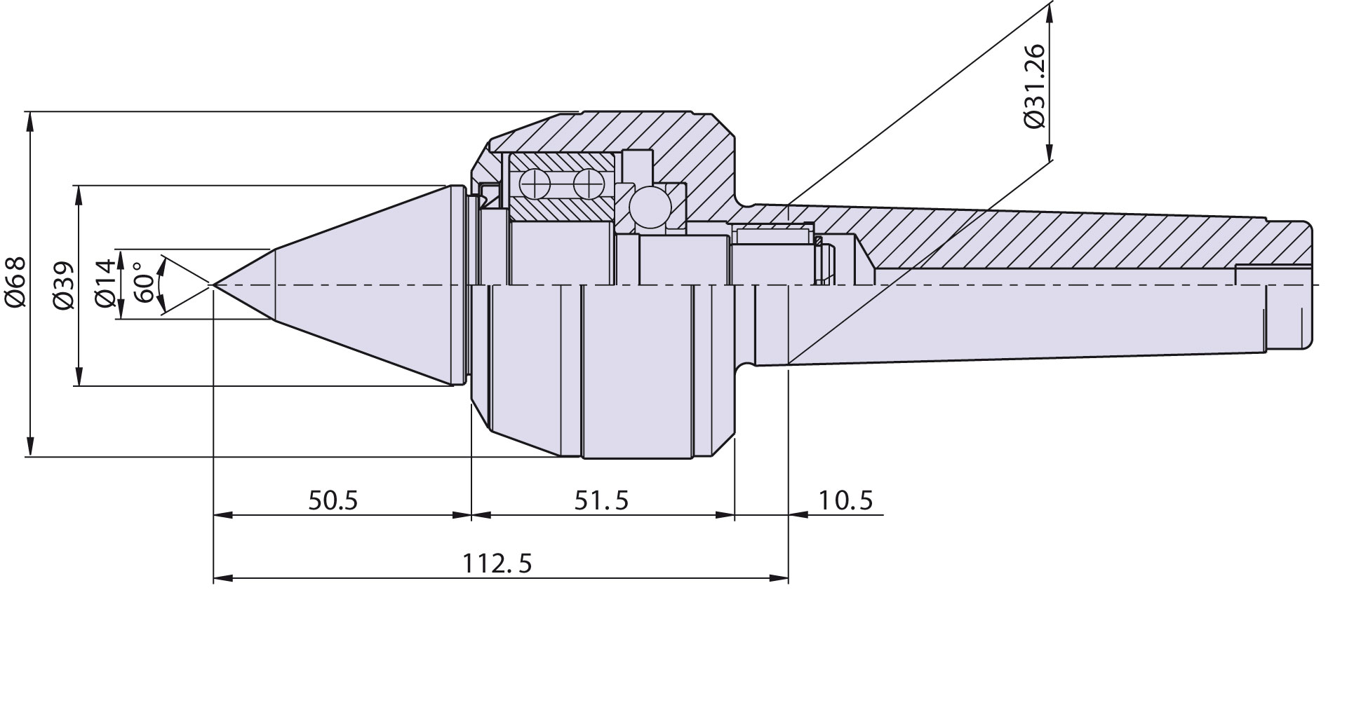 Contropunta tipo <strong>CNE4/L</strong> (punta da copia) per cono morse 4