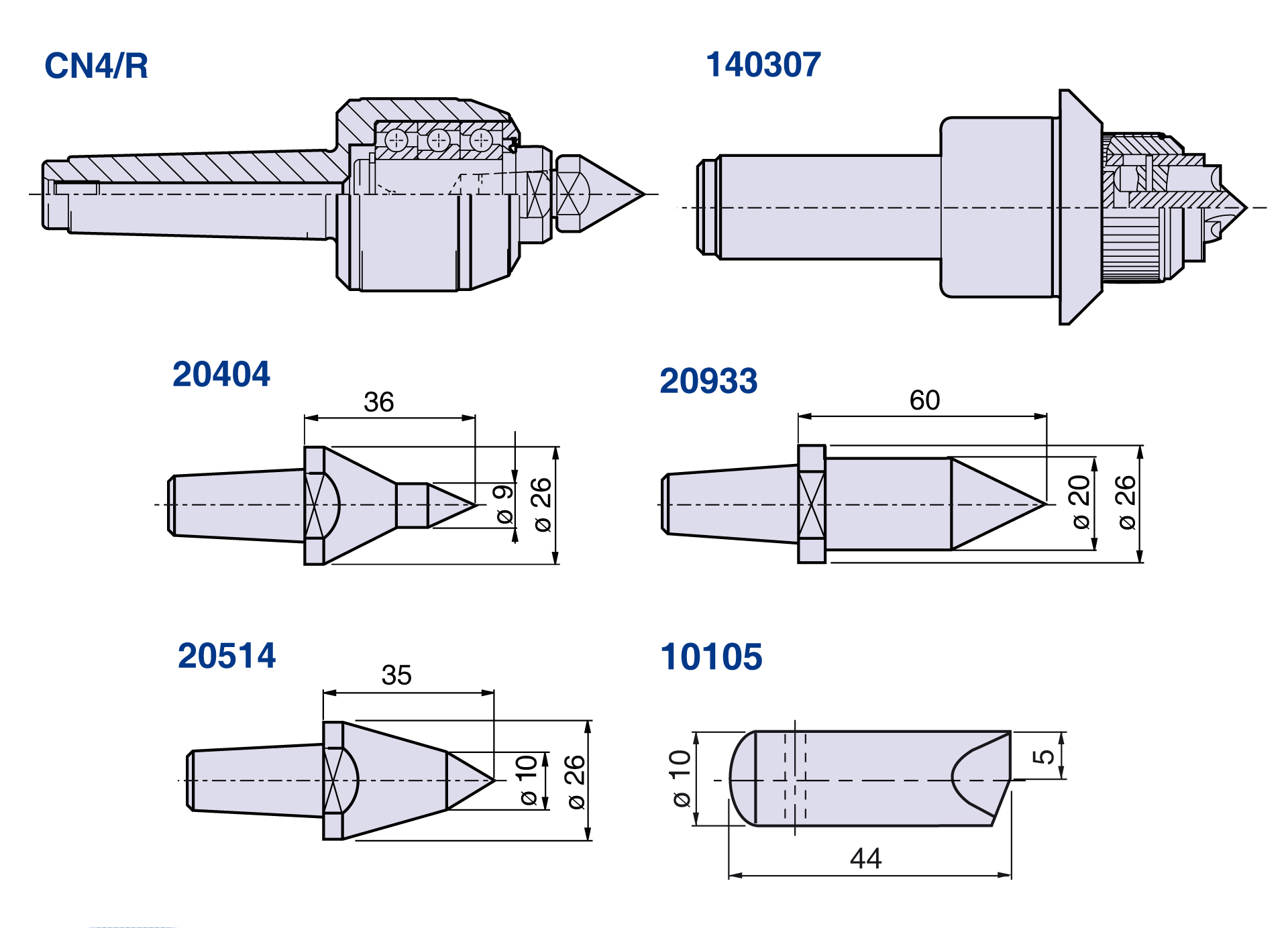 <strong>Complete kits CN4/R </strong>(taper 4)