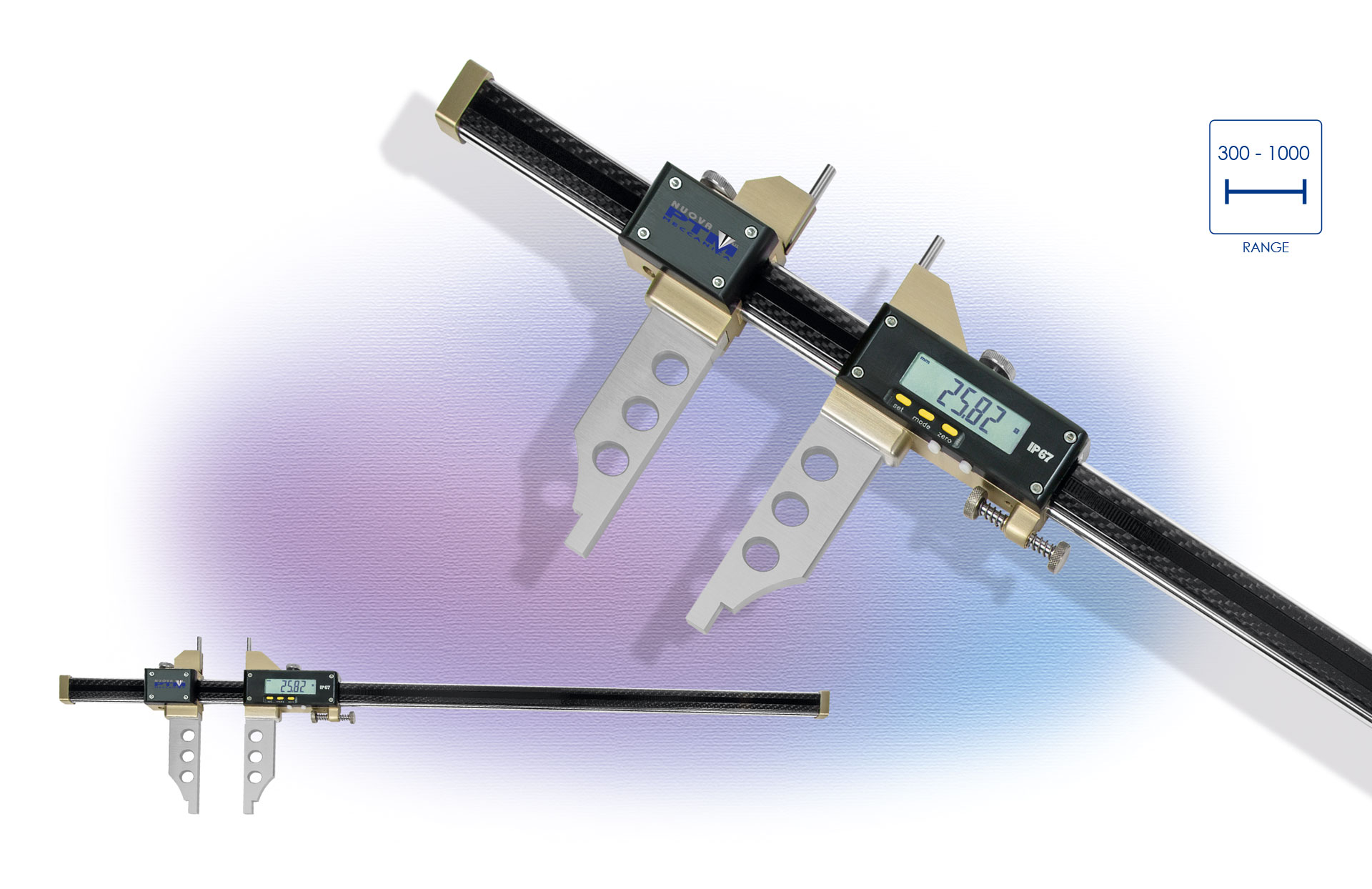 ELH IP67 - Calibro a doppio corsoio mobile in fibra di carbonio 