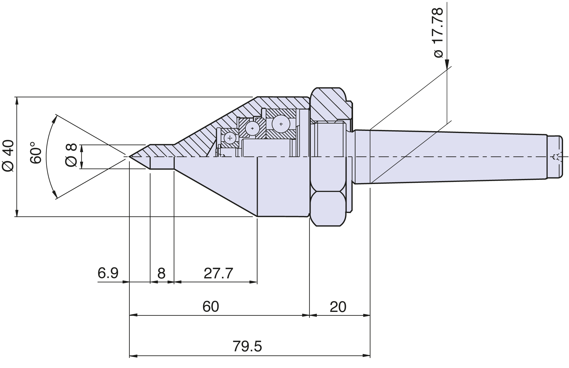   			<p>Contropunta tipo <strong>WK12</strong> con ghiera per cono morse 2</p>  			