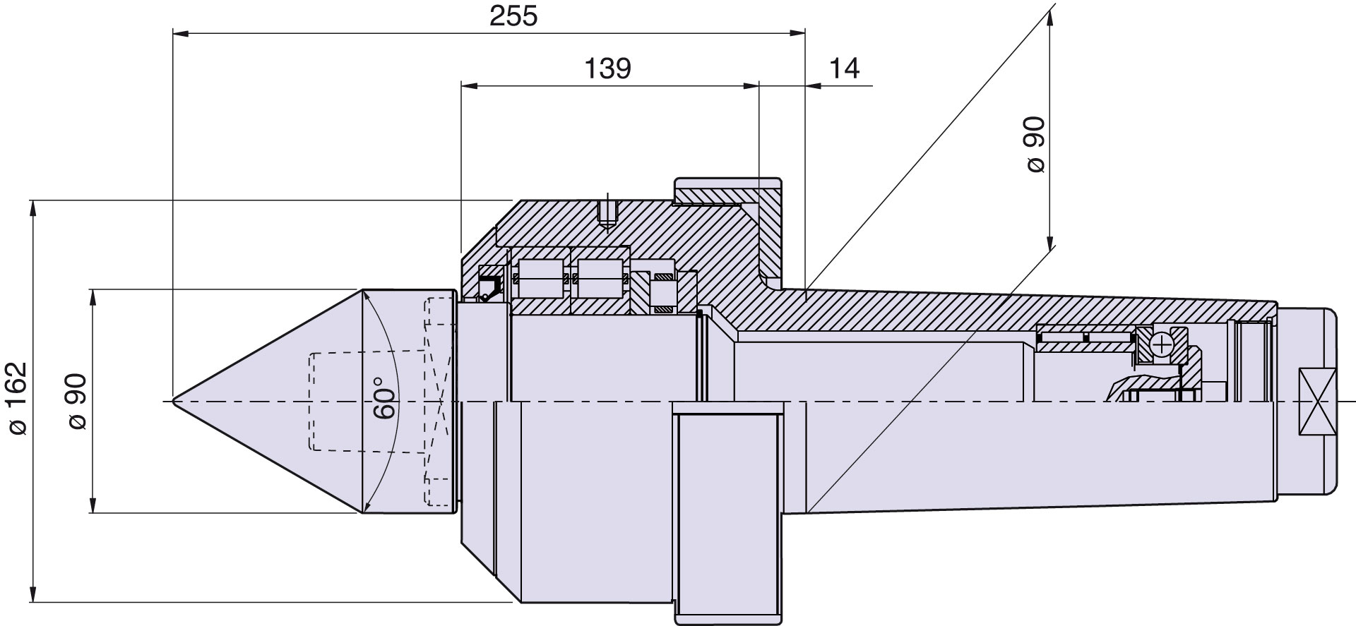 Live center type <strong>CSF/CM90</strong> for taper 90