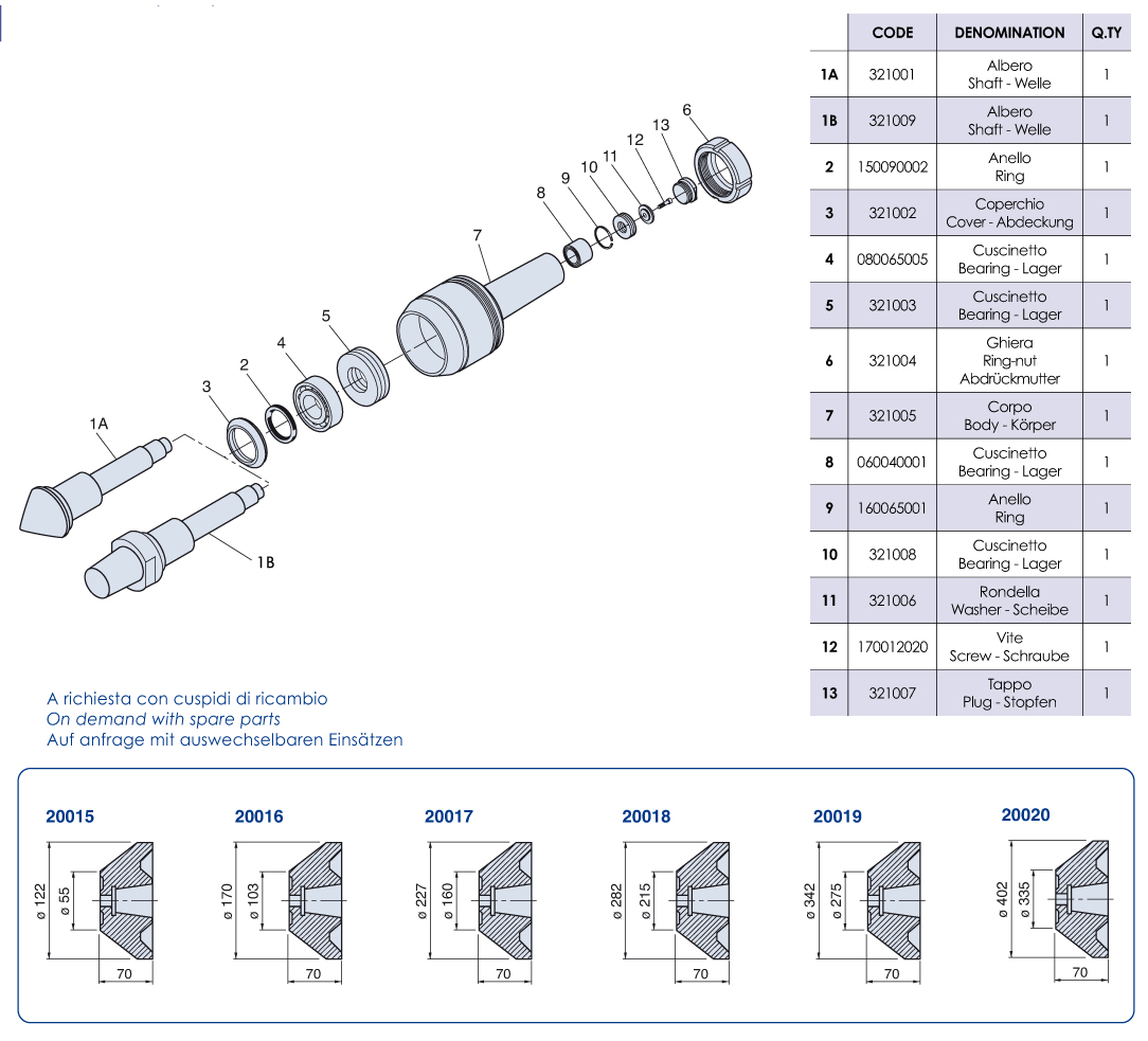 Rotating livecenters Heavy loads - CSF/CM100 - NUOVA PTM