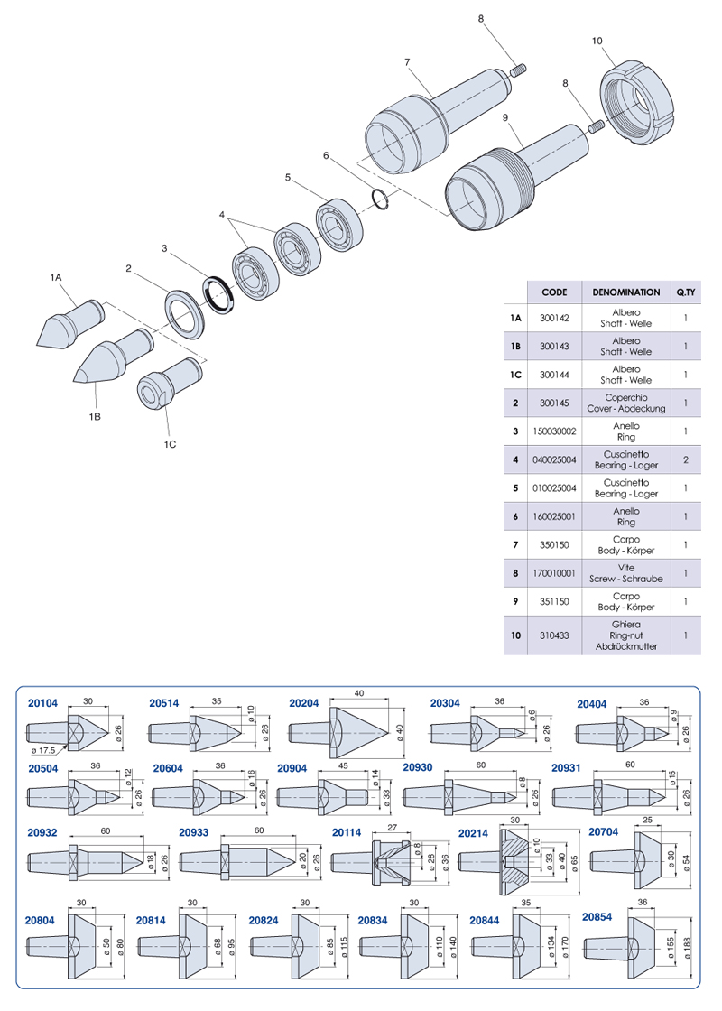 Rotating livecenters Medium loads - CNB5 - NUOVA PTM