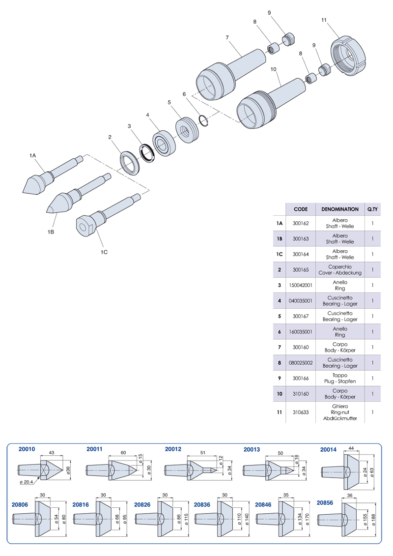 Rotating livecenters Medium loads - CN6 - NUOVA PTM