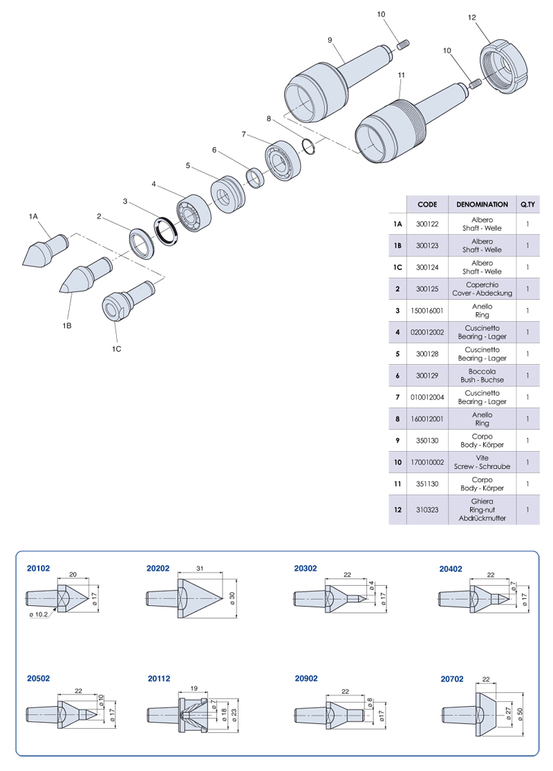 Rotating livecenters Medium loads - CNB3 - NUOVA PTM